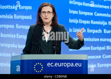 20. September 2010 - BXL, Brüssel, Belgien - Europäische Inneres Kommissar, Schwedisch, Cecilia Malmström während der Pressekonferenz auf der Verordnung über das Inverkehrbringen und die Verwendung von explosiven Vorstufen in Brüssel am 2010-09-20 von Wiktor Dabkowski (Credit-Bild: © Wiktor Dabkowski/ZUMApress. Stockfoto