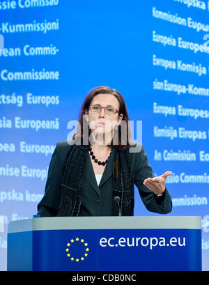 20. September 2010 - BXL, Brüssel, Belgien - Europäische Inneres Kommissar, Schwedisch, Cecilia Malmström während der Pressekonferenz auf der Verordnung über das Inverkehrbringen und die Verwendung von explosiven Vorstufen in Brüssel am 2010-09-20 von Wiktor Dabkowski (Credit-Bild: © Wiktor Dabkowski/ZUMApress. Stockfoto