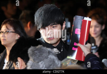 20. Januar 2011 besucht der Japan-Premiere des Films "Green Hornet" in Roppongi Hills Arena in Tokyo, Japan - Tokyo, Japan - Taiwanese Sänger und Schauspieler JAY CHOU. Der Film öffnet am 22. Januar in Japan. (Kredit-Bild: © Junko Kimura/Jana Press/ZUMAPRESS.com) Stockfoto