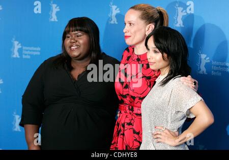 12. Februar 2011 - Hollywood, Kalifornien, USA - GABOUREY SIDIBE, VICTORIA MAHONEY, ZOE KRAVITZ. Schreien, The Sky photocall.61st Berlin International Film Festival.Berlin, Germany.February 12, 2011.Ãƒâ€šÃ'Â© - Fotos, Inc. 2011.K67591RHARV (Credit Bild: Â © Roger Harvey/Globe Photos/ZUMAPRESS.com) Stockfoto