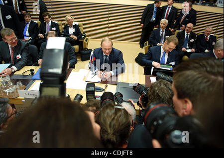 24. Februar 2011 - Brüssel, BXL, Belgien - Hauptsitz russische Ministerpräsident Vladimir Putin vor dem Treffen zwischen der EU-Kommissare und die russische Regierung in der Europäischen Union in Brüssel am 2011-02-24 von Wiktor Dabkowski (Credit-Bild: © Wiktor Dabkowski/ZUMAPRESS.com) Stockfoto