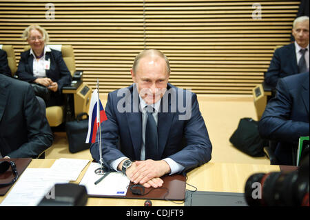 24. Februar 2011 - Brüssel, BXL, Belgien - Hauptsitz russische Ministerpräsident Vladimir Putin vor dem Treffen zwischen der EU-Kommissare und die russische Regierung in der Europäischen Union in Brüssel am 2011-02-24 von Wiktor Dabkowski (Credit-Bild: © Wiktor Dabkowski/ZUMAPRESS.com) Stockfoto