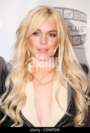 12. April 2011 - New York, New York, US - Schauspielerin LINDSAY LOHAN besucht die Pressekonferenz für den neuen Film "Gotti - drei Generationen" Sheraton Hotel statt. (Bild Kredit: Nancy Kaszerman/ZUMAPRESS.com ©) Stockfoto