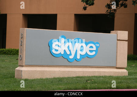 22. Mai 2011 - Palo Alto, Kalifornien, USA - US-Hauptquartier der Skype Inc. im Silicon Valley, benannt Skype Weg seinen Börsengang, weil es Microsofts $ 8,5 Milliarden Übernahmeangebot angenommen hat.  Dieser Kauf ist das teuerste in der Geschichte von Microsoft.  Die Unternehmen hoffen, vervollständigen Stockfoto