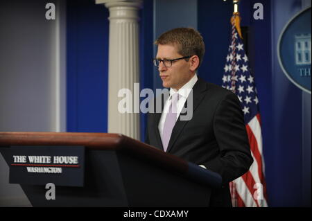 5. Oktober 2011 - Washington, District Of Columbia, USA - 05.10.11 - das Weiße Haus - Washington DC. White House Press Secretary Jay Carney Banters mit der Presse-corps.photo:-ImageCatcher News(Credit Image: © Christy Bowe/Globe Photos/ZUMAPRESS.com) Stockfoto