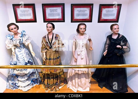 3. August 2011 - Gettysburg, PA, USA - Wachs-Modelle der amerikanischen First Ladies auf dem Display auf die Halle der Präsidenten in der Stadt für den amerikanischen Bürgerkrieg Schlacht mit die größte Zahl der totale Opfer zur Kenntnis genommen.  2013 markiert den 150. Jahrestag der Schlacht von Gettysburg. Stockfoto