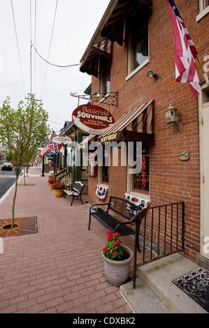 3. August 2011 - Gettysburg, PA, USA - Streetview in der Stadt für den amerikanischen Bürgerkrieg Schlacht mit die größte Zahl der totale Opfer zur Kenntnis genommen.  2013 markiert den 150. Jahrestag der Schlacht von Gettysburg. Stockfoto