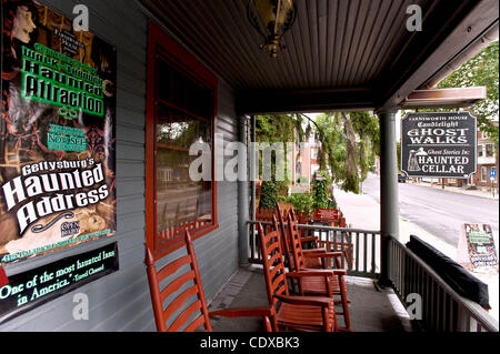 3. August 2011 - Gettysburg, PA, USA - Streetview in der Stadt für den amerikanischen Bürgerkrieg Schlacht mit die größte Zahl der totale Opfer zur Kenntnis genommen.  2013 markiert den 150. Jahrestag der Schlacht von Gettysburg. Stockfoto