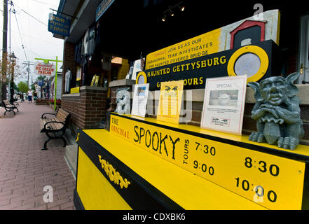 3. August 2011 - Gettysburg, PA, USA - Streetview in der Stadt für den amerikanischen Bürgerkrieg Schlacht mit die größte Zahl der totale Opfer zur Kenntnis genommen.  2013 markiert den 150. Jahrestag der Schlacht von Gettysburg. Stockfoto