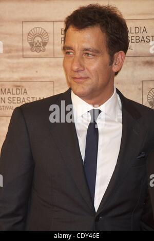 16. September 2011 - San Sebastian, besucht Baskenland, Spanien - Schauspieler Clive Owen "Eindringlinge" Premiere im Kursaal Palace während des 59. San Sebastian International Film Festival am 16. September 2011 in San Sebastian, Spanien. (Bild Kredit: Jack Abuin/ZUMAPRESS.com ©) Stockfoto