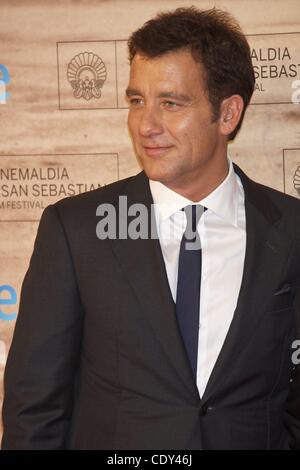 16. September 2011 - San Sebastian, besucht Baskenland, Spanien - Schauspieler Clive Owen "Eindringlinge" Premiere im Kursaal Palace während des 59. San Sebastian International Film Festival am 16. September 2011 in San Sebastian, Spanien. (Bild Kredit: Jack Abuin/ZUMAPRESS.com ©) Stockfoto