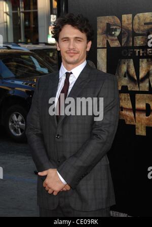 28. Juli 2011 - Hollywood, Kalifornien, USA - James Franco während der Premiere des neuen Films von 20th Century Fox RISE OF THE PLANET OF THE APES abgehaltenen Graumans Chinese Theatre, am 28. Juli 2011, in Los Angeles...  2011 (Kredit-Bild: © Michael Germana/Globe Photos/ZUMAPRESS.com) Stockfoto