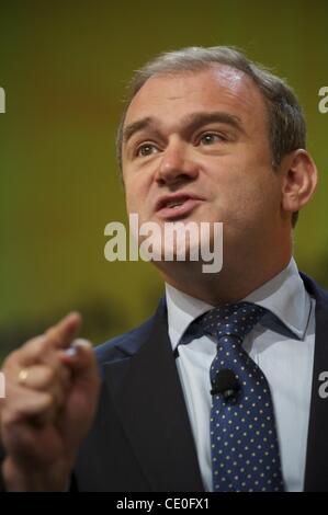 19. September 2011 - Birmingham, England, UK - Adressen Arbeitsminister ED DAVEY Delegierten während der Liberal-Demokraten-Konferenz im ICC. (Kredit-Bild: © Mark Makela/ZUMAPRESS.com) Stockfoto