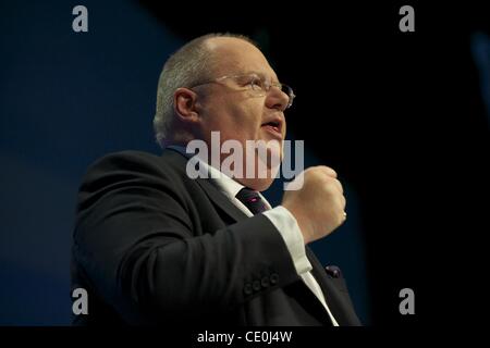 3. Oktober 2011 - Adressen Manchester, England, UK - Delegierten während der konservativen Parteikonferenz in Manchester Central. (Kredit-Bild: © Mark Makela/ZUMAPRESS.com) Stockfoto