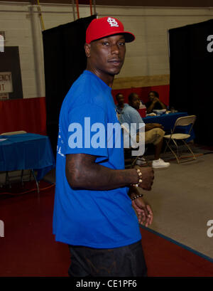 24. Juli 2011 - Philadelphia, PA, USA - Schauspieler TYRESE GIBSON, Star der '' Transformers'' Filme bei den gesunden Reifen/Asthma-Vorführungen für Kinder, gehalten an der Universität St. Joseph Philadelphia PA (Credit-Bild: © Ricky Fitchett/ZUMAPRESS.com) Stockfoto