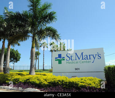 St. Mary's Medical Center wo schwangere Sängerin Celine Dion in Florida in dem Bemühen, der Star-Zwillinge vor einer Frühgeburt retten hospitalisiert worden. West Palm Beach, Florida - 17.10.10 Stockfoto