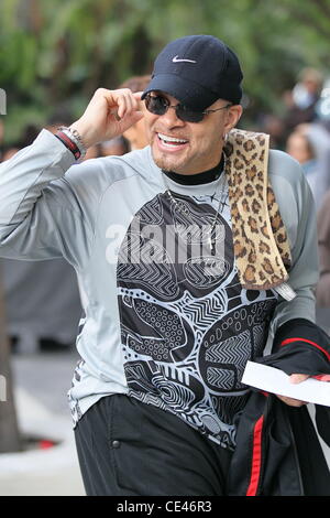 Sinbad Promis kommen für die LA Lakers vs. Miami Heat-Basketball-Spiel im Staples Center. Los Angeles, Kalifornien - 25.12.10 Stockfoto