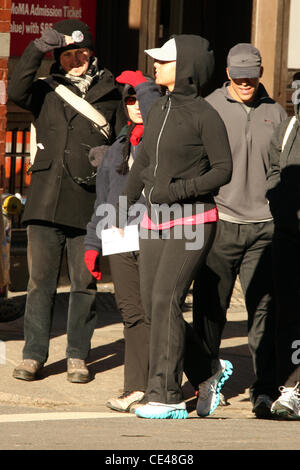 Alicia Keys ist ein Spaziergang durch Soho nach einem Training im Fitnessstudio.  New York City, USA - 03.01.11 Stockfoto