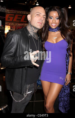 Evan Seinfeld und Lupe Fuentes Adult Entertainment Expo, statt auf dem Sands Expo Center Las Vegas, Nevada - 07.01.11 Stockfoto