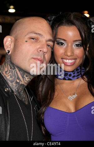 Evan Seinfeld und Lupe Fuentes Adult Entertainment Expo, statt auf dem Sands Expo Center Las Vegas, Nevada - 07.01.11 Stockfoto