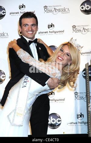 Teresa Scanlan, Tony Dovolani Miss America 2011 Pressekonferenz im Planet Hollywood Resort &amp; Casino Las Vegas, Nevada - 15.01.11 Stockfoto