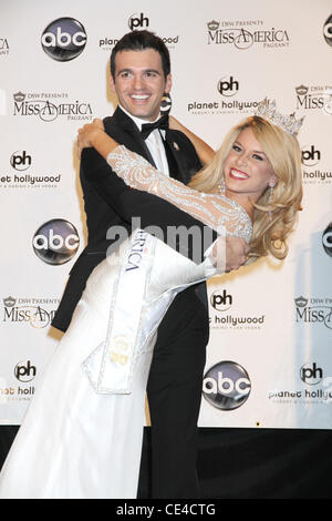 Teresa Scanlan, Tony Dovolani Miss America 2011 Pressekonferenz im Planet Hollywood Resort &amp; Casino Las Vegas, Nevada - 15.01.11 Stockfoto