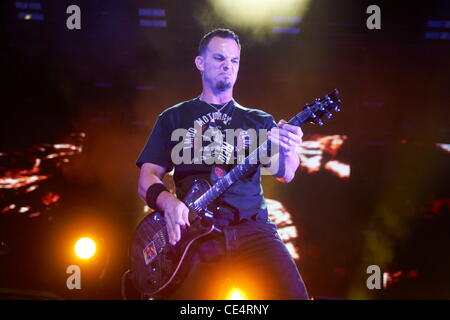 Creed, die live im Konzert in der ersten Midwest Bank Amphitheater Tinley Park, Illinois - 15.8.10 Stockfoto