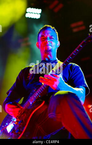 Creed, die live im Konzert in der ersten Midwest Bank Amphitheater Tinley Park, Illinois - 15.8.10 Stockfoto