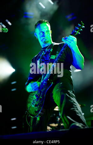 Creed, die live im Konzert in der ersten Midwest Bank Amphitheater Tinley Park, Illinois - 15.8.10 Stockfoto