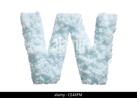 Brief von Schnee Stil Alphabet. Isoliert auf weißem Hintergrund. Mit Beschneidungspfad. Stockfoto