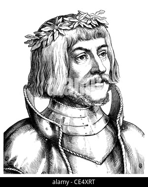 Historische Zeichnung des 19. Jahrhunderts, Ulrich von Hutten, 1488-1523, ein deutscher humanist Stockfoto