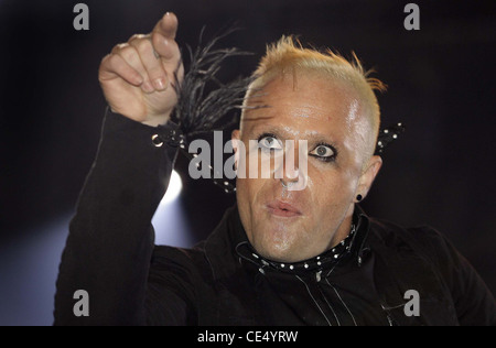 Keith Flint von The Prodigy führt auf der Isle Of Wight Festival 2006. Bild von James Boardman. Stockfoto