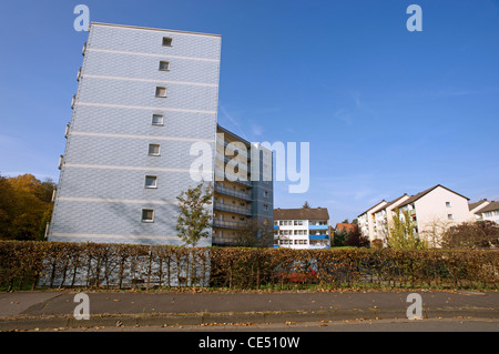 Soziale Wohnsiedlung, Leichlingen, Nordrhein-Westfalen, Deutschland. Stockfoto