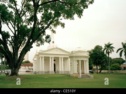 Die vordere von St. Georges Kirche in George Town in Insel Penang in Malaysia in Fernost Südostasien. Architektur Geschichte christliche Reisen Stockfoto