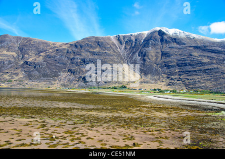 Mol-Moor, Torridon, das Dorf, Berge, Hügel, steile, Wandern, Wandergebiet, Ginster-Büsche, Wester Ross, Northwest Highlands, Schottland Stockfoto