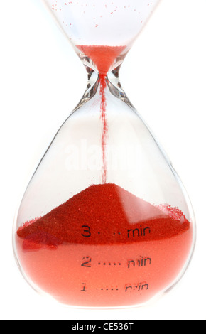 Sanduhr, analoge Timing durch langsam Sand. Stockfoto