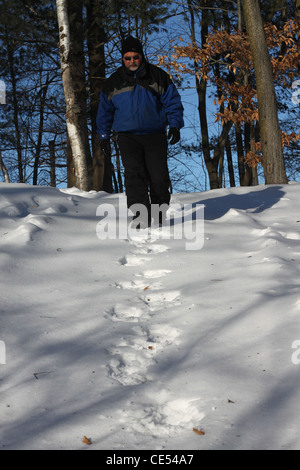 Männchen, die Bewegung in der Natur im winter Stockfoto