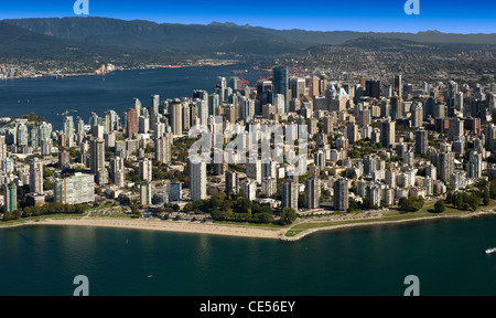 Luftaufnahme Vancouver - Westend Strände Stockfoto