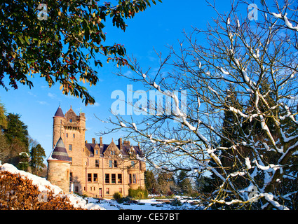 Belfast Castle im Schnee, Nordirland Stockfoto