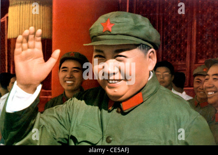 Mao Zedong - * 26.12.1893 - 09.09.1976: chinesische Propagandaplakat des Vorsitzenden der kommunistischen Partei Chinas von 1966. Stockfoto