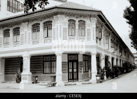 Peranakan Babas nonya Architektur Gehäuse in Little India District von Singapur in Fernost Südostasien. Haus der chinesischen Kultur Kunst Reisen Stockfoto