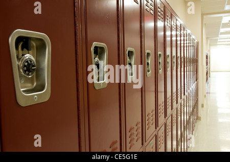 Schließfächer an der High School Stockfoto