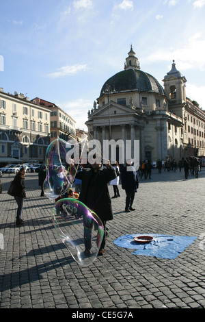 Straße Entertainer an Piazza del Popolo in Rom Stockfoto