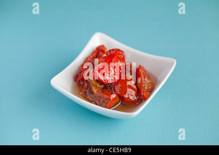 Getrocknete Tomaten in Olivenöl Stockfoto