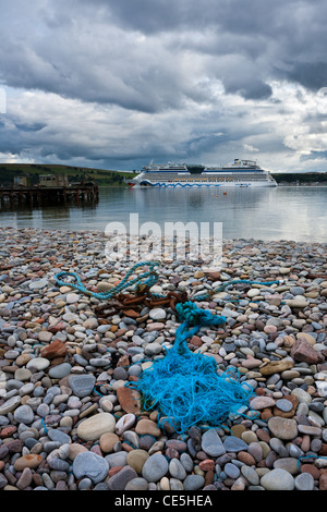 AIDAluna Kreuzfahrtschiff verlassen den Cromarty Firth, Ross & Cromarty, Schottland Stockfoto