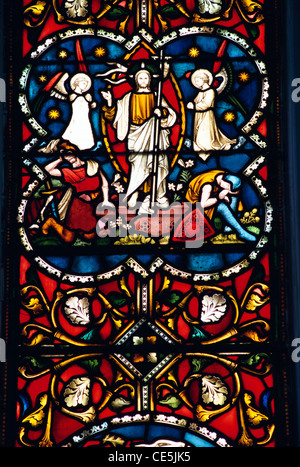 Glasmalerei in St. Johanniskirche; Kalkutta Calcutta; Westbengalen; Indien Stockfoto