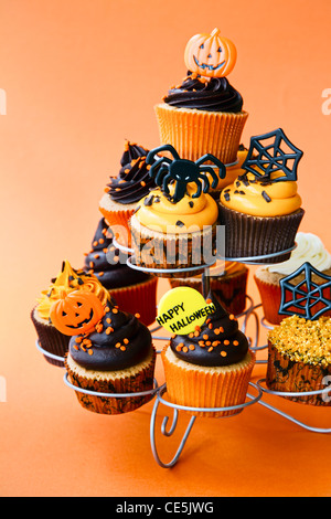 Halloween-Muffins Stockfoto