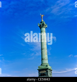 Kolonne de Juillet Juli mit der Statue „Le Génie de la Liberté“, Place de la Bastille, Paris, Frankreich, Europa Stockfoto