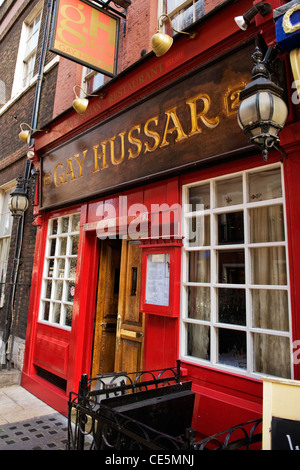 Griechische Straße Soho West End London die Gay Husar traditionellen ungarischen Restaurant & lokale Wahrzeichen geöffnet 1953 geschlossen, 2018 Stockfoto