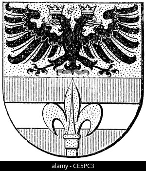 Wappen von Triest, bis 1918 (K.u.k.-Monarchie) verwendet. Stockfoto